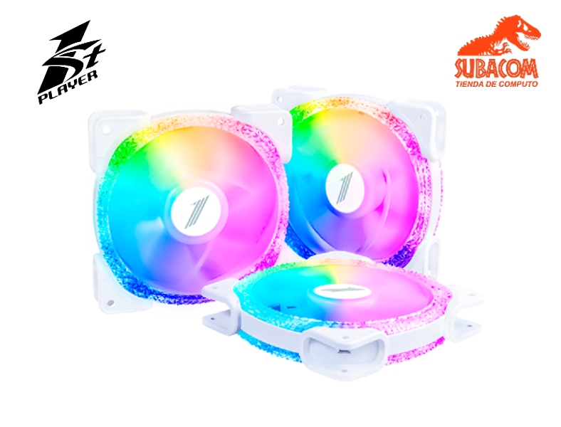 COOLER PARA CASE1TS PLAYER COMBO 3 EN , 3 FAN RGB WHITE