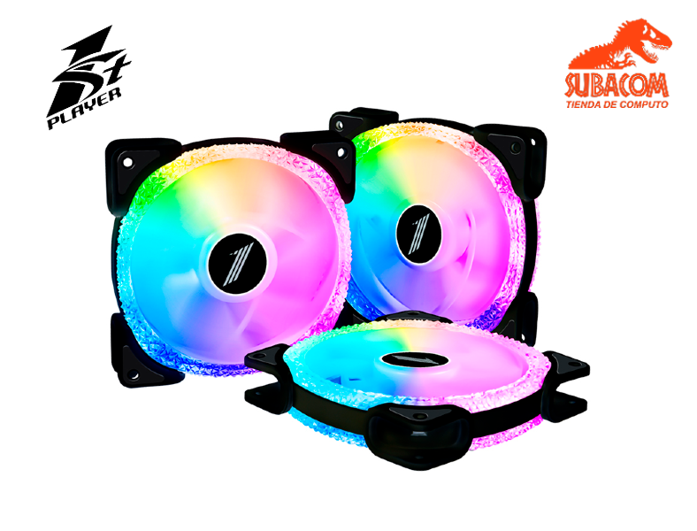 COOLER PARA CASE, 1ST PLAYER COMBO 3 EN 1, 3 FAN RGB BLACK
