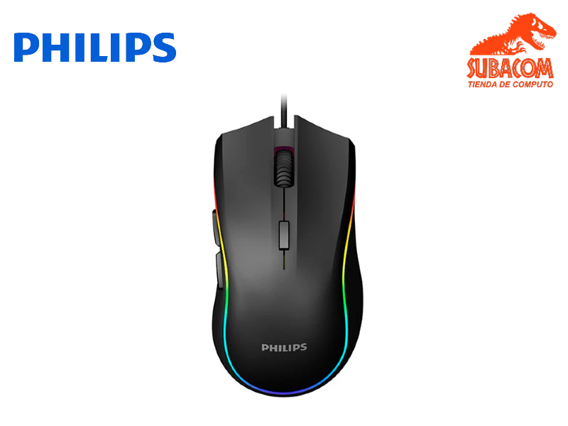 MOUSE OPTICO PHILIPS G403 SPK9403B RGB USB 7 BOTONES, 2500.4000DPI