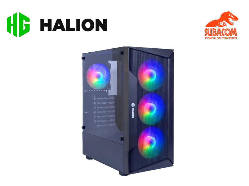 CASE HALION MARTE CR28 500W, MESH, FUENTE, COLOR NEGRO