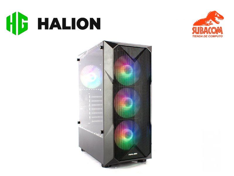 CASE HALION STUKA CR11 ATX MESH CON FUENTE 500W, COLOR NEGRO