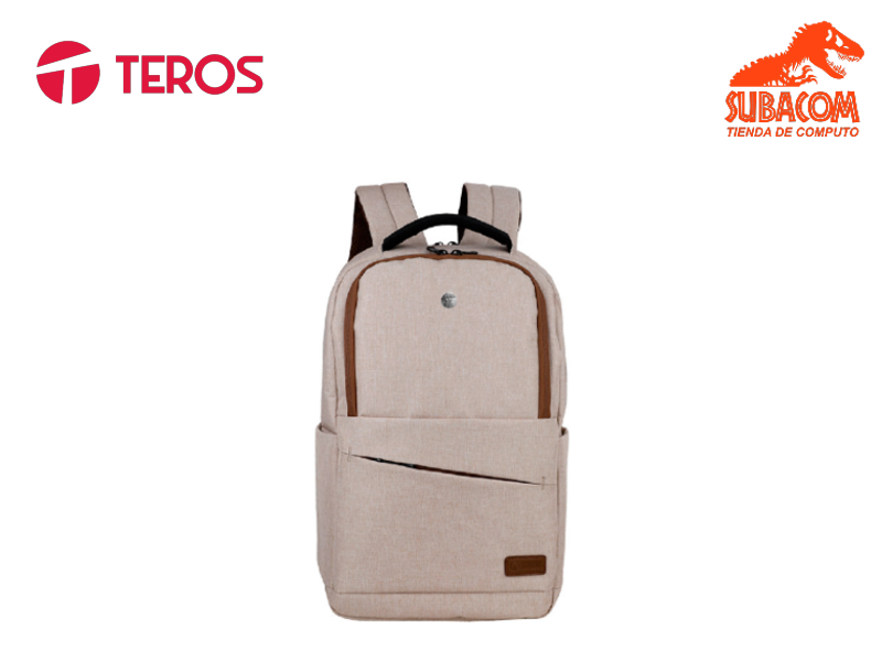 MOCHILA TEROS TE-ACS9012, POLIESTER 15.6", COLOR BEIGE