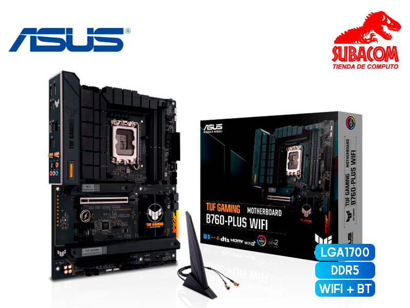 PLACA MADRE ASUS TUF GAMING B760-PLUS WIFI, INTEL LGA 1700, 4 RANURAS DDR5, ATX