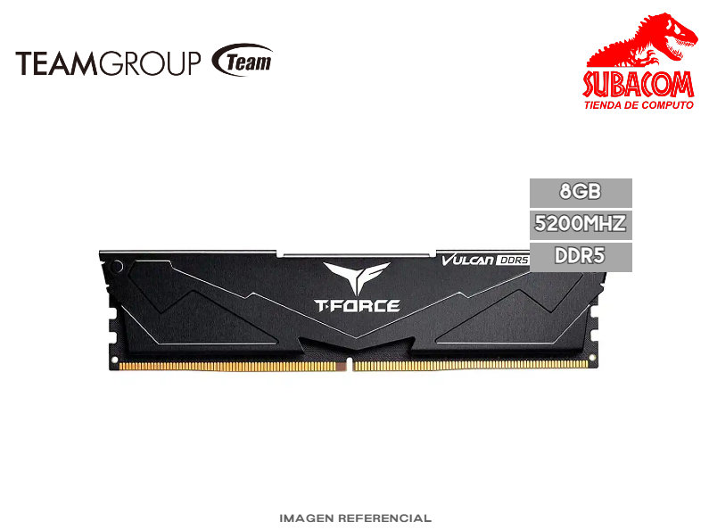 MEMORIA RAM TEAMGROUP T-FORCE VULCAN 8GB 5200MHZ DDR5