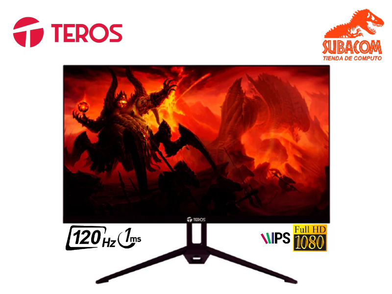 MONITOR TEROS TE-2415S, 23.8" FULL HD IPS 120HZ 1MS, CON PARLANTE, COLOR NEGRO