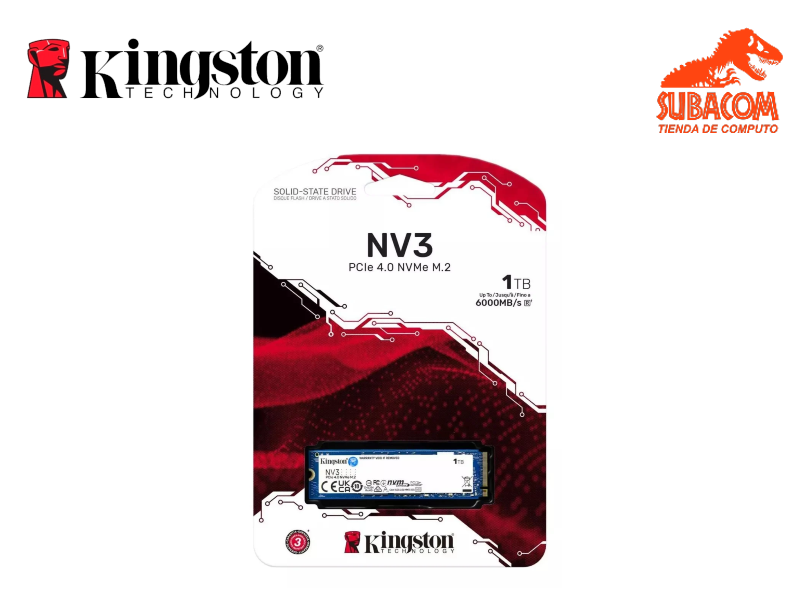 DISCO SOLIDO KINGSTON NV3 1TB NVME M.2 6000MB/S, 2280
