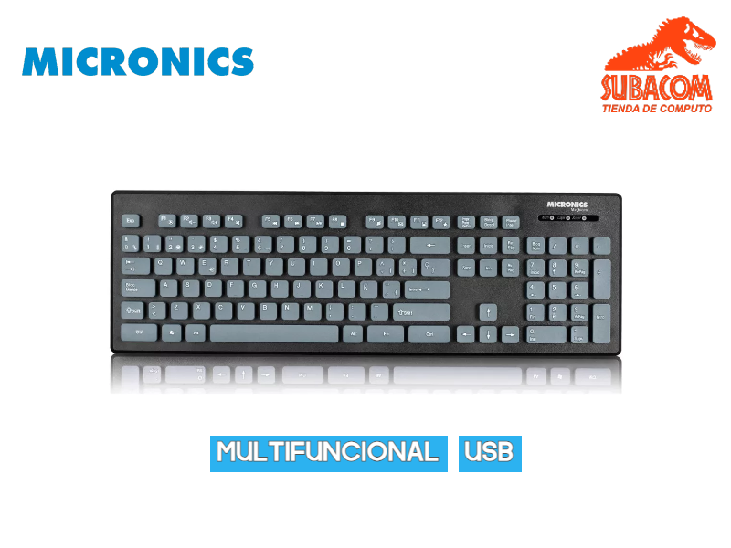 TECLADO MULTIMEDIA MICRONICS MCQUEEN K706, USB, NEGRO