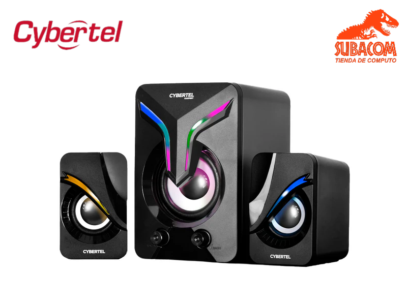PARLANTES GAMER 2.1 CYBERTEL EXXPERT CBX S500, USB, LED RGB, NEGRO