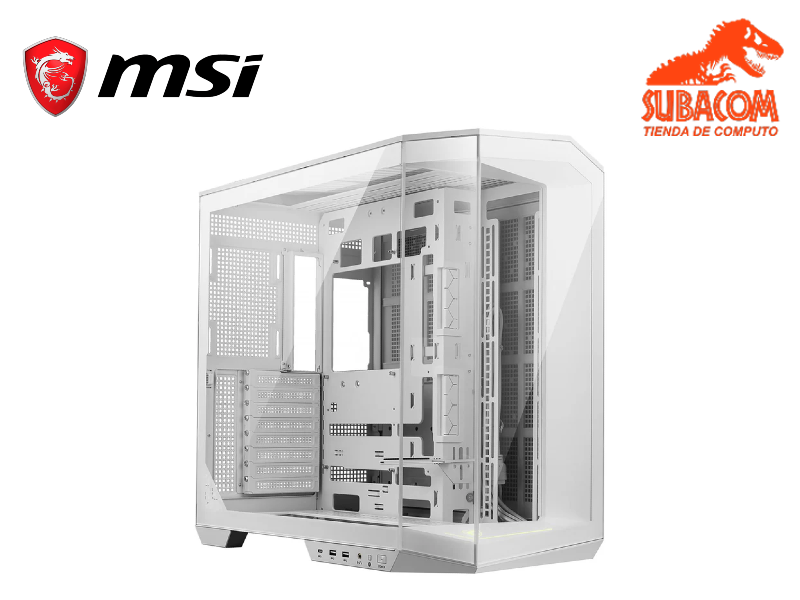 CASE MSI MAG PANO 100L PZ WHITE ATX, VIDRIO TEMPLADO, COLOR NEGRO