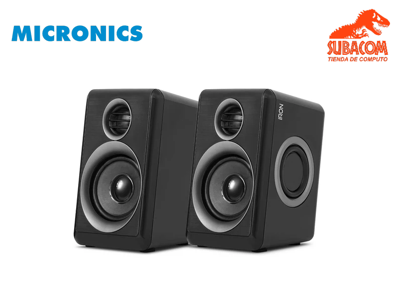 PARLANTES 2.0 MICRONICS IRON, RGB GAMING, USB, COLOR NEGRO