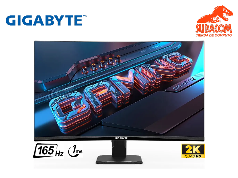 MONITOR GAMER CURVO GIGABYTE GS27QC 27" 2K QHD, VA, 165HZ, 1MS, COLOR NEGRO