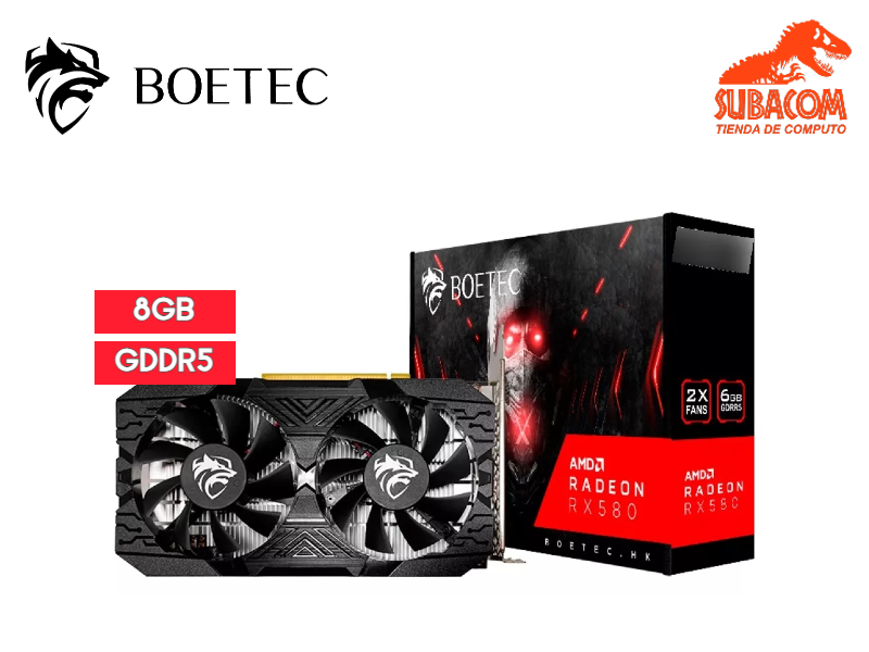 TARJETA DE VIDEO BOETEC RADEON RX580 8GB GDDR5 256 BITS