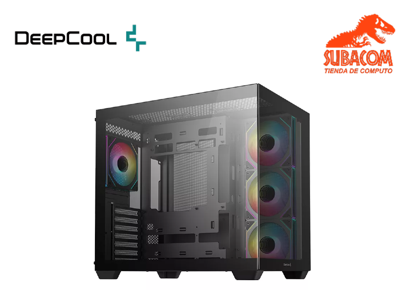 CASE GAMER DEEPCOOL CG530 4F, 4 FAN ARGB, VIDRIO TEMPLADO TIPO PECERA, CPU 160mm, GPU 410mm, LIQUIDA 360mm, ATX, COLOR NEGRO