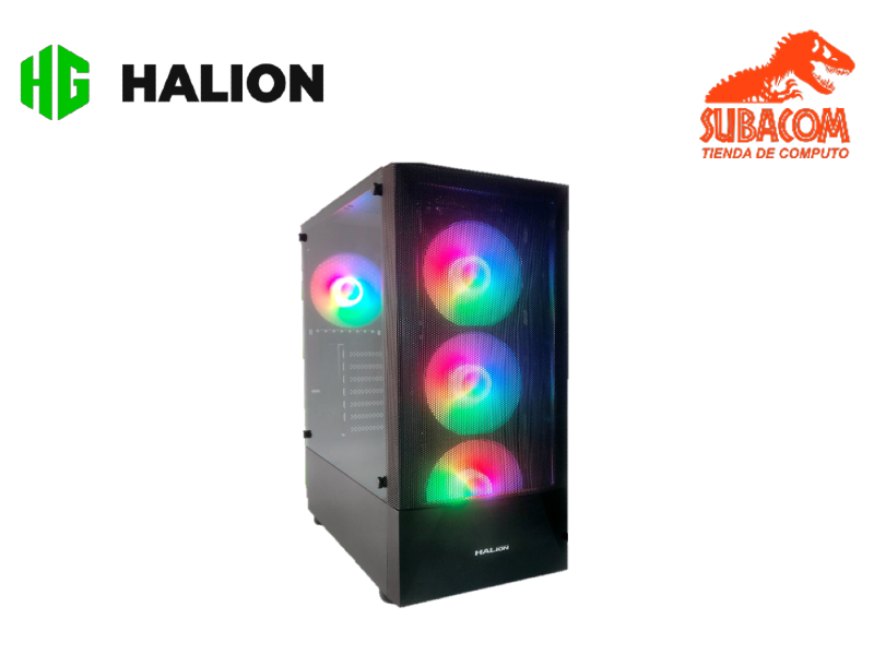  CASE GAMER HALION POLARIS CR13 500W MALLA 4X RAINBWN
