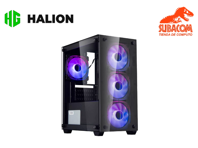 CASE GAMER HALION RAGNAROK 323 VIDRIO 550W 4X12 ARGB