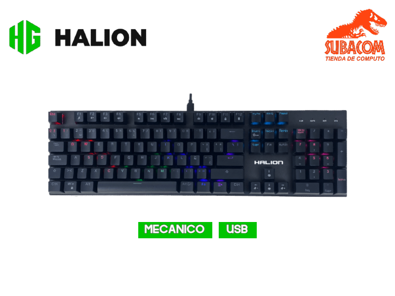 TECLADO MECANICO GAMER HALION STELLAR  HA-KG916, RAINBOW METAL 1