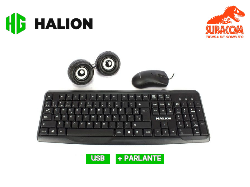 HALION KIT TECLADO+MOUSE+PARLANTE OFFICE HA-KIT45