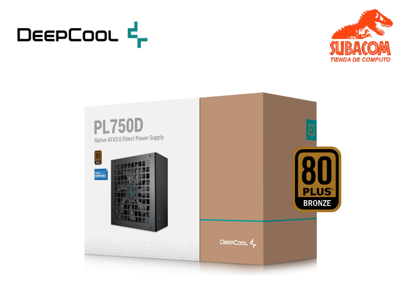 FUENTE DE PODER DEEPCOOL PL750D-FC, 750W 80+ BRONZE, ATX 3.1, PCIe 5.1, CYBENETICS SILVER, PPLP SILVER