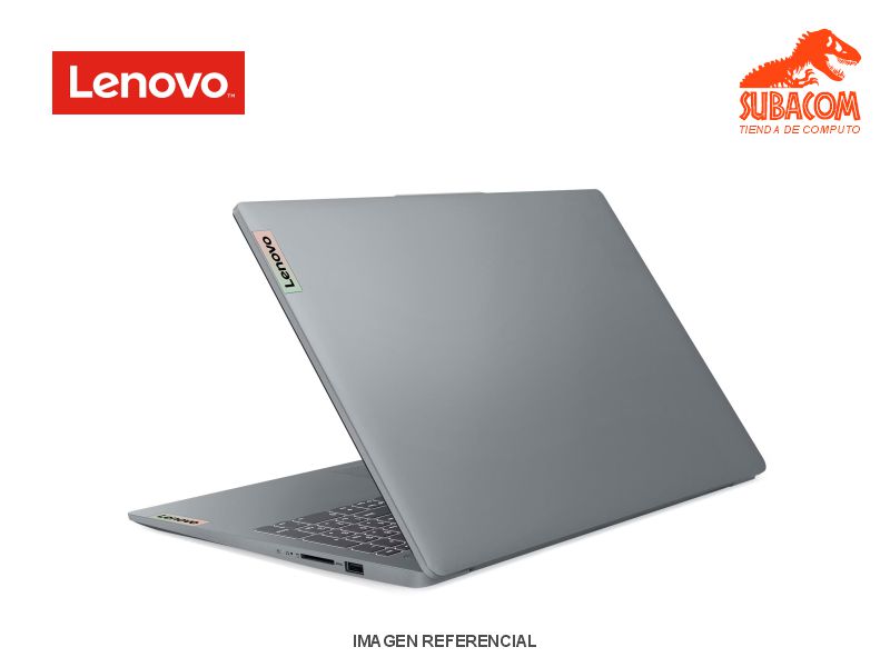 LAPTOP LENOVO IDEAPAD SLIM 3 15AMN8, RYZEN 5 7520U, RAM 8GB DDR5, SSD 512GB, PANT. 15.6" FHD, 3 CEL, ESPAÑOL, FREEDOS, ARTIC GREY + MALETIN 1