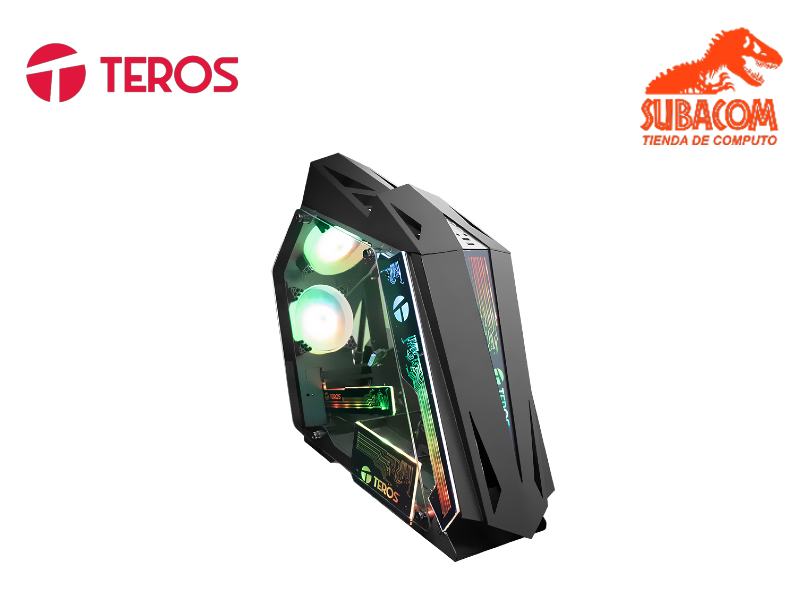 CASE GAMER TEROS TE-1314G, VIDRIO TEMPLADO, 4 FAN ARGB, mATX, COLOR NEGRO