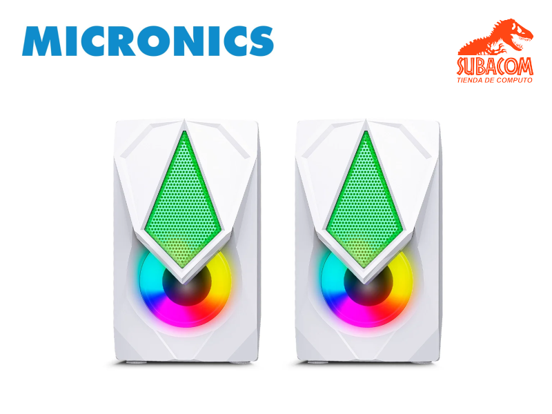 PARLANTES CORSAIR WHITE MIC S309-9W 2.0 RGB 2" MICRONICS