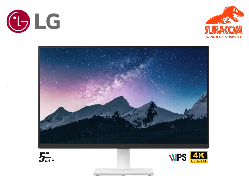 MONITOR PLANO LG ULTRAFINE 27US500-W, 27" 4K UHD, IPS, 60HZ, 5MS, COLOR BLANCO