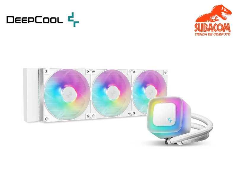 REFRIGERACION LIQUIDA DEEPCOOL LE360 WH V2, 3 FAN ARGB, 360mm, BOMBA LED ARGB, COLOR BLANCO