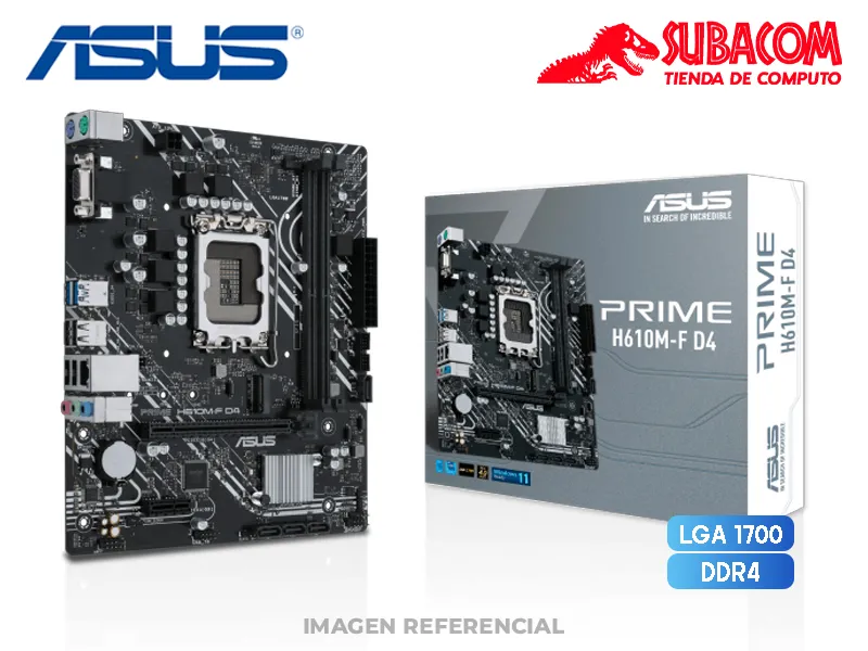 PLACA MADRE ASUS PRIME H610M-F D4 R2.0, INTEL LGA 1700, 2 RANURAS DDR4, mATX