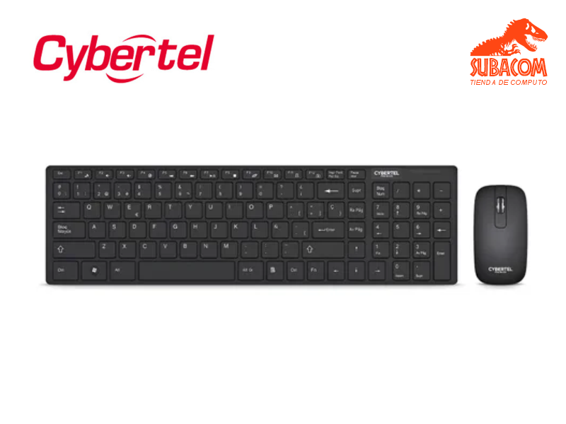 COMBO INALAMBRICO 2 EN 1 CYBERTEL PREMIER, TECLADO Y MOUSE, MULTIMEDIA, COLOR NEGRO