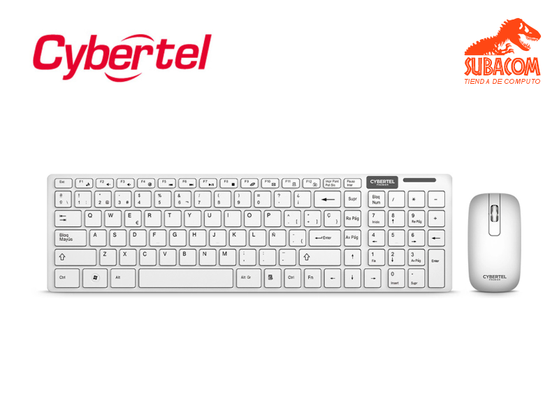 COMBO INALAMBRICO 2 EN 1 CYBERTEL PREMIER, TECLADO Y MOUSE, MULTIMEDIA, COLOR BLANCO