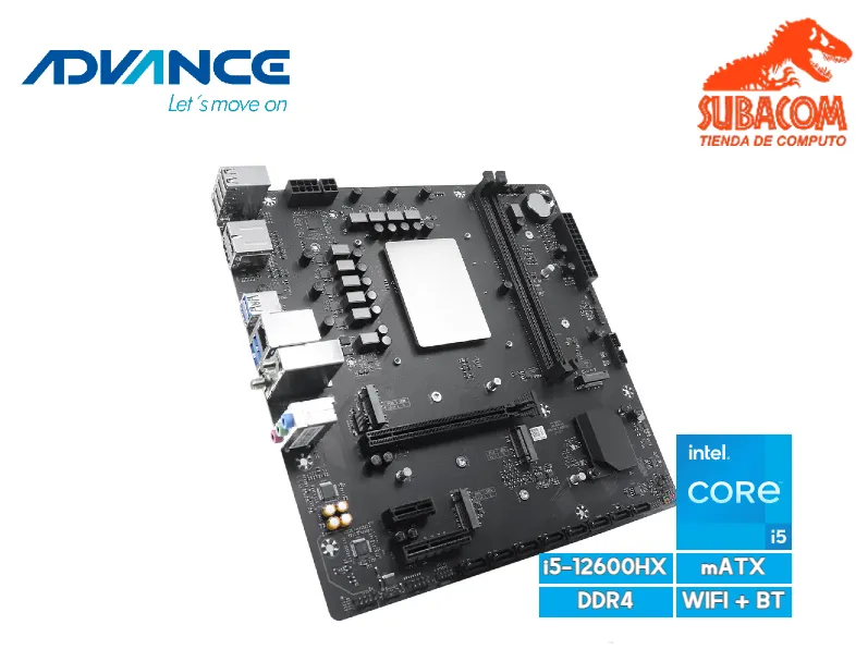 PLACA CON PROCESADOR MTDK ADVANCE, INTEL CORE I5-12600HX, 2 RANURAS DDR4, WIFI, BLUETOOTH, mATX