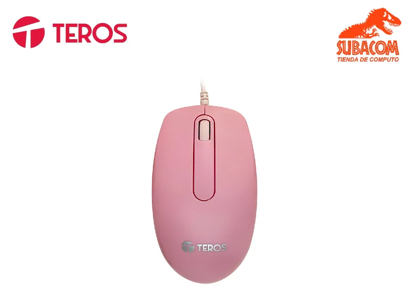 MOUSE OPTICO TEROS TE-1221S, 1000 DPI, COLOR ROSA