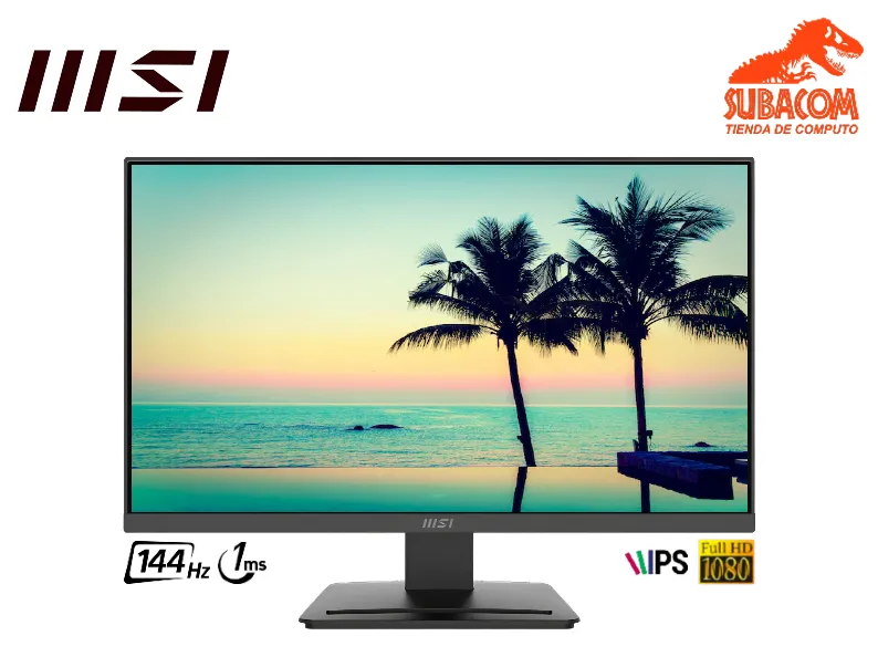 MONITOR GAMER MSI PRO MP243L E14, 23.8" FULL HD, IPS, 144HZ, 1MS, AMD RADEON FREESYNC, PARLANTES, HDMI, VGA, COLOR NEGRO