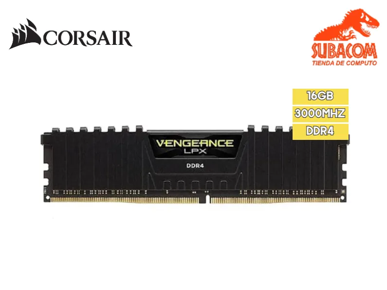 MEMORIA RAM CORSAIR VENGEANCE LPX 16GB 3000MHZ DDR4 CL38 COLOR NEGRO  