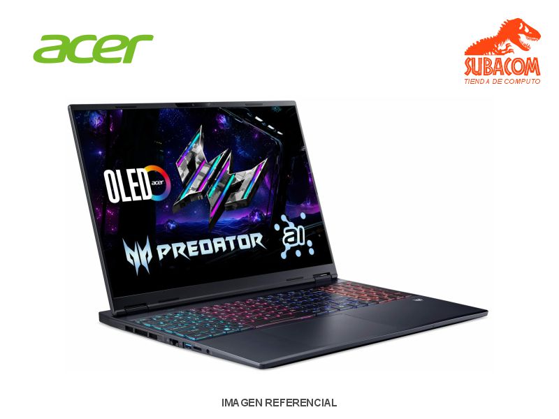 LAPTOP ACER PREDATOR HELIOS NEO 16S AI, ULTRA 9 275HX, RAM 32GB DDR5, SSD 1TB, RTX 5070TI 12GB, PANT. 16" 2.5K OLED 240HZ, WIN 11, NEGRO 2