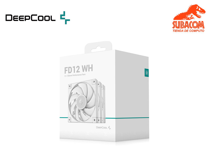 CASE FAN DEEPCOOL FD12, KIT 3 EN 1, COLOR BLANCO