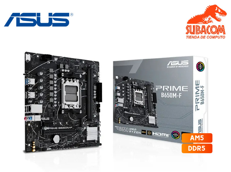 PLACA MADRE ASUS PRIME B650M-F, AMD AM5, 2 RANURAS DDR5, HDMI, mATX