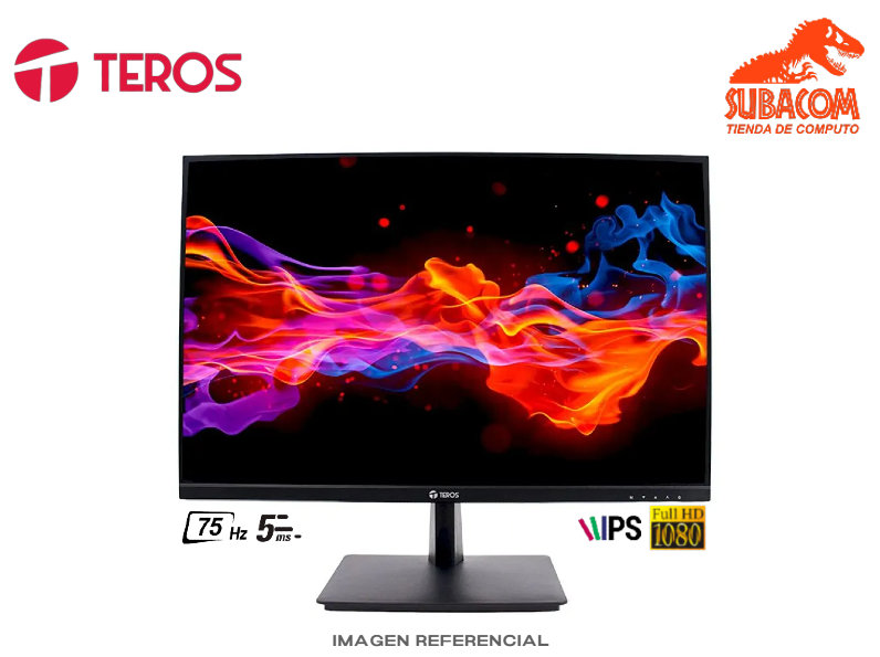 MONITOR TEROS TE-2419CS, 24" FULL HD, IPS, 75HZ, 5MS, HDMI, VGA, COLOR NEGRO
