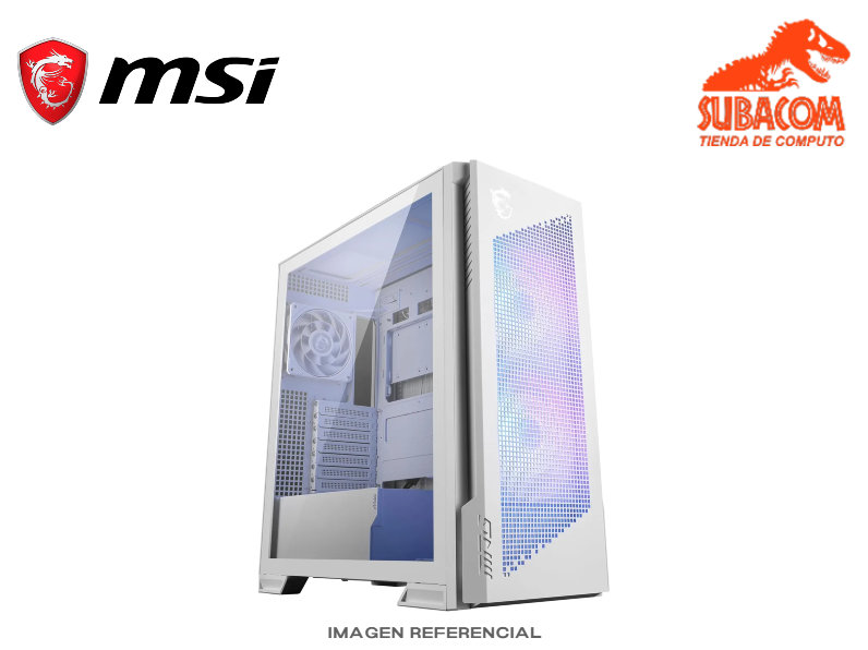 CASE MSI MPG VELOX 300R AIRFLOW PZ, 3 FAN RGB, VIDRIO TEMPLADO, E-ATX, COLOR BLANCO