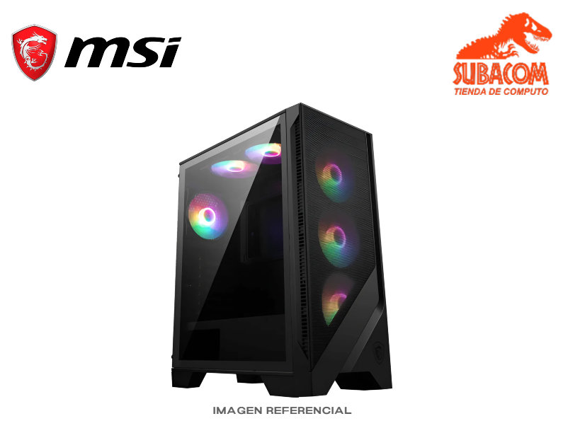 CASE MSI MAG FORGE 120A AIRFLOW, 6 FAN ARGB, VIDRIO TEMPLADO, ATX, COLOR NEGRO