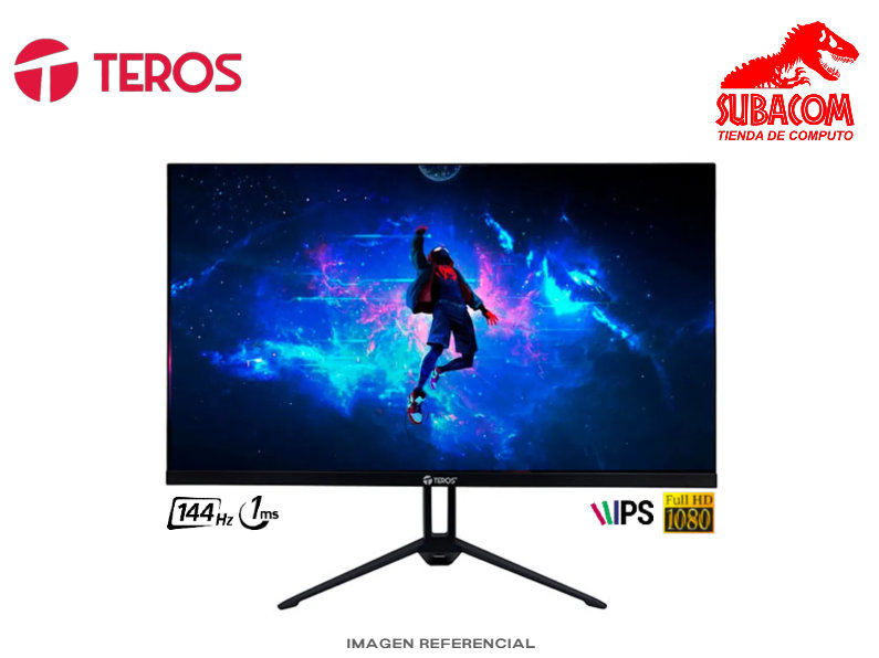 MONITOR PLANO GAMER TEROS TE-2714S 27" FULL HD, 144HZ, 1MS, IPS, COLOR NEGRO