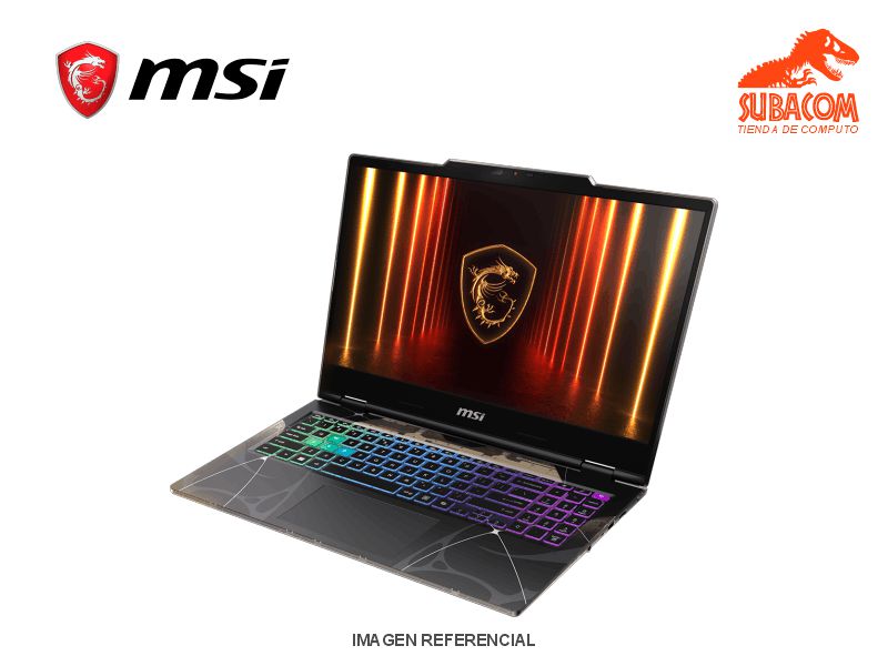 LAPTOP MSI CYBORG 15, CORE 7 240H, RAM 16GB DDR5, SSD 512GB, RTX 5060 8GB, PANT. 15.6" FHD IPS 144HZ, 4 CELDAS, WIN 11 HOME, NEGRO 1
