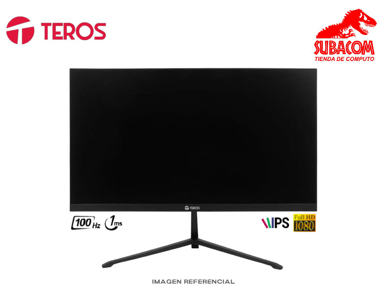 MONITOR TEROS TE-2128S, 21.5" FULL HD, IPS, 100HZ, 1MS, HDMI, VGA, COLOR NEGRO