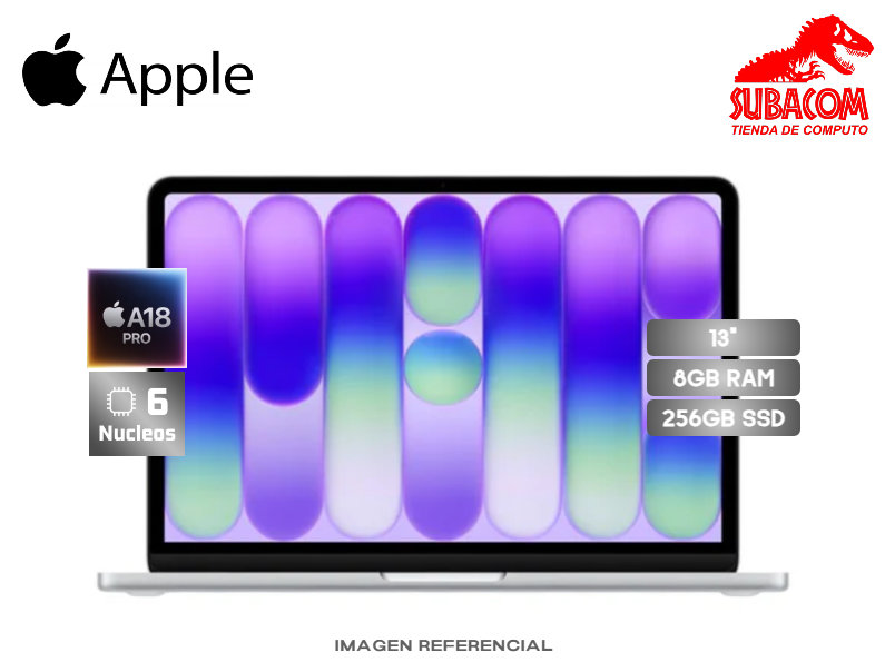 APPLE MACBOOK NEO 13 MHFA4LL/A, APPLE A18 PRO, RAM 8GB, SSD 256GB, PANT. 13" (2408x1506) LIQUID RETINA 60HZ, macOS, COLOR SILVER
