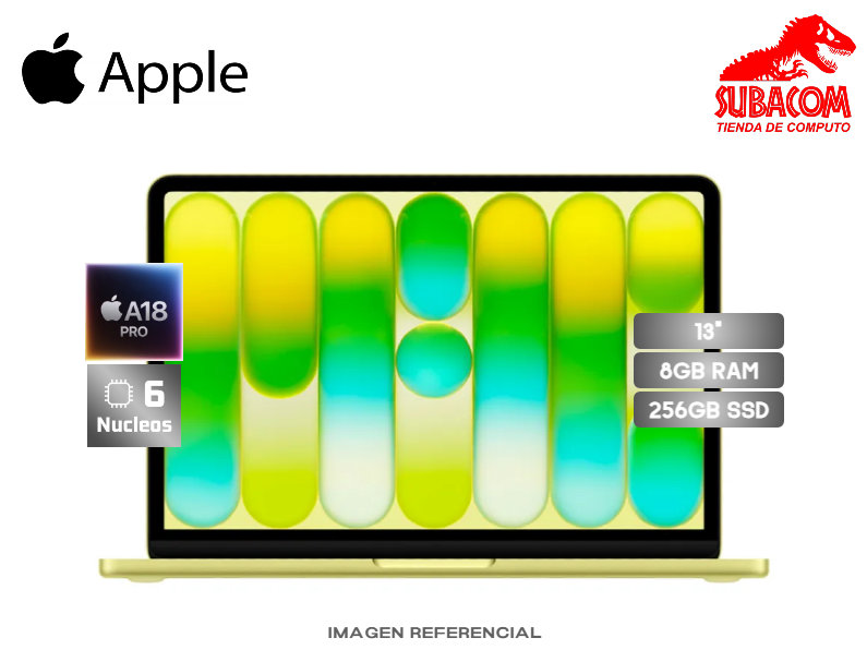 APPLE MACBOOK NEO 13 MHFD4LL/A, APPLE A18 PRO, 8GB RAM, SSD 256GB, PANT. 13" (2408x1506) LIQUID RETINA 60HZ, macOS, COLOR CITRUS