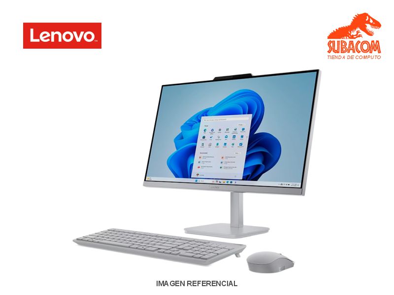 LENOVO ALL IN ONE A100, I3-N305, RAM 8GB DDR4, SSD 512GB, PANT. 23.8" FHD IPS, FREEDOS, COLOR GREY + TECLADO Y MOUSE USB 1