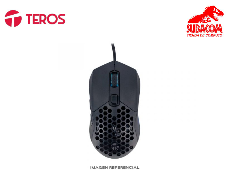 MOUSE GAMER TEROS TE-1232G, 7200 DPI, RGB, USB, COLOR NEGRO