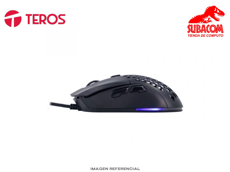 MOUSE GAMER TEROS TE-1232G, 7200 DPI, RGB, USB, COLOR NEGRO 1