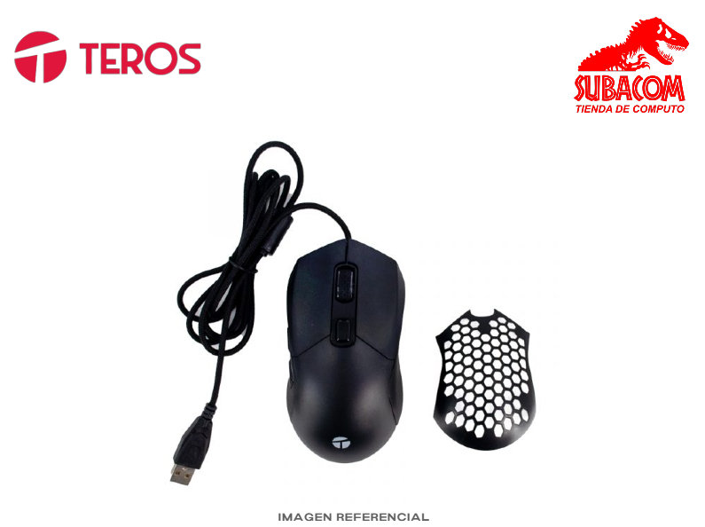 MOUSE GAMER TEROS TE-1232G, 7200 DPI, RGB, USB, COLOR NEGRO 2