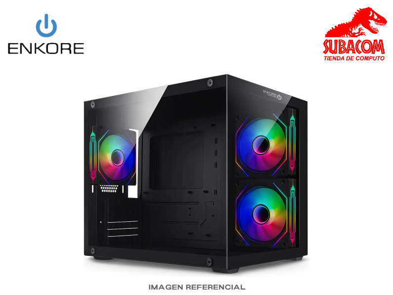 CASE GAMER, ENKORE, ENC3034, TZUNTORI, 3FAN, ARGB, COLOR NEGRO 